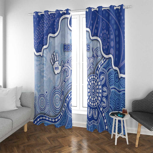 Roos Football Window Curtain Aboriginal Dot Art Pattern