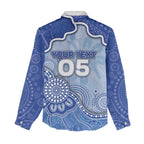 Custom Roos Football Women Casual Shirt Aboriginal Dot Art Pattern