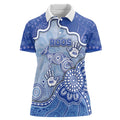 Custom Roos Football Women Polo Shirt Aboriginal Dot Art Pattern