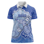 Custom Roos Football Women Polo Shirt Aboriginal Dot Art Pattern