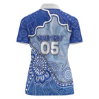Custom Roos Football Women Polo Shirt Aboriginal Dot Art Pattern