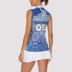 Custom Roos Football Women Sleeveless Polo Shirt Aboriginal Dot Art Pattern