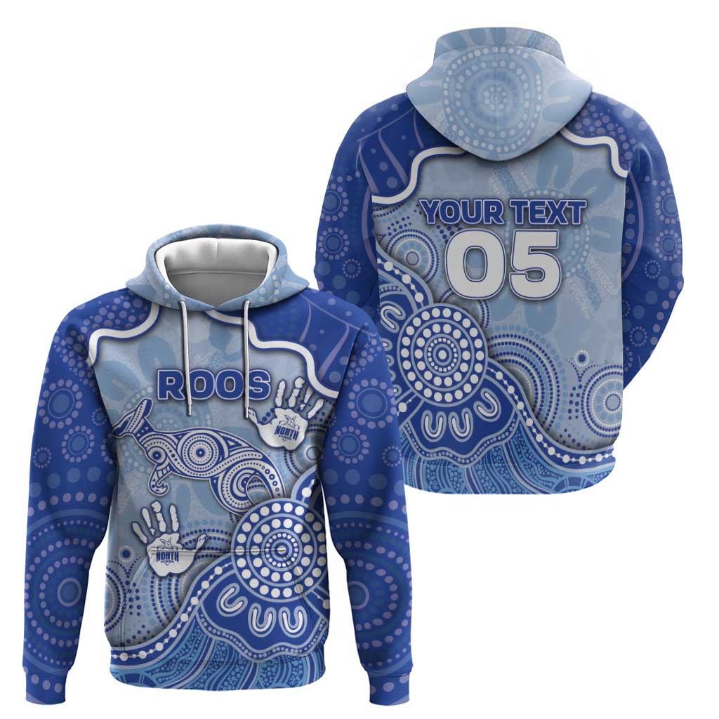 Custom Roos Football Zip Hoodie Aboriginal Dot Art Pattern