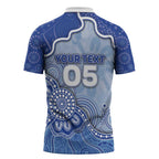 Custom Roos Football Zipper Polo Shirt Aboriginal Dot Art Pattern