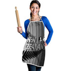 New Zealand Football Apron Silver Fern Maori Pattern Monochrome
