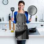 New Zealand Football Apron Silver Fern Maori Pattern Monochrome