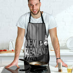 New Zealand Football Apron Silver Fern Maori Pattern Monochrome