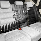 New Zealand Football Back Car Seat Cover Silver Fern Maori Pattern Monochrome