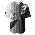 Custom New Zealand Football Baseball Jersey Silver Fern Maori Pattern Monochrome