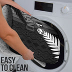 New Zealand Football Bathroom Set Silver Fern Maori Pattern Monochrome