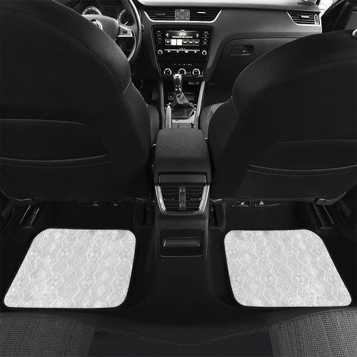 Custom New Zealand Football Car Mats Silver Fern Maori Pattern Monochrome