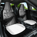 New Zealand Football Car Seat Cover Silver Fern Maori Pattern Monochrome