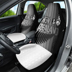 New Zealand Football Car Seat Cover Silver Fern Maori Pattern Monochrome
