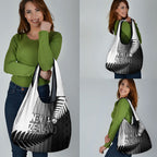 New Zealand Football Grocery Bag Silver Fern Maori Pattern Monochrome