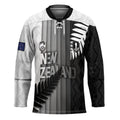 Custom New Zealand Football Hockey Jersey Silver Fern Maori Pattern Monochrome