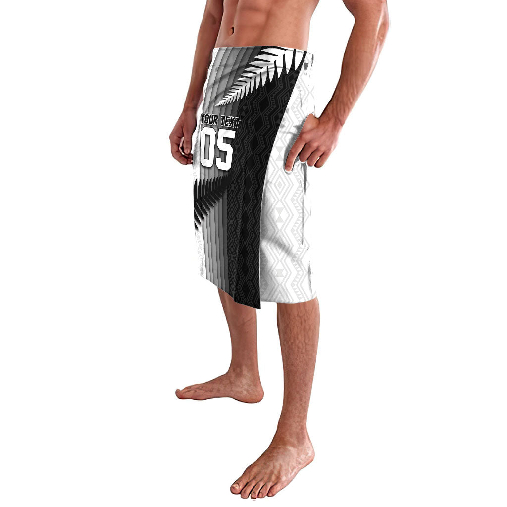 Custom New Zealand Football Lavalava Silver Fern Maori Pattern Monochrome