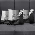 New Zealand Football Pillow Cover Silver Fern Maori Pattern Monochrome