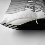 New Zealand Football Pillow Cover Silver Fern Maori Pattern Monochrome
