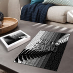 New Zealand Football Puzzle Silver Fern Maori Pattern Monochrome