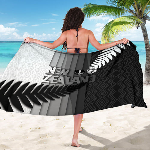 New Zealand Football Sarong Silver Fern Maori Pattern Monochrome