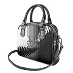 New Zealand Football Shoulder Handbag Silver Fern Maori Pattern Monochrome