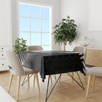 New Zealand Football Tablecloth Silver Fern Maori Pattern Monochrome