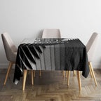 New Zealand Football Tablecloth Silver Fern Maori Pattern Monochrome