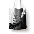 New Zealand Football Tote Bag Silver Fern Maori Pattern Monochrome