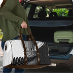New Zealand Football Travel Bag Silver Fern Maori Pattern Monochrome