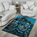 Custom Power Football Area Rug Aboriginal Dot Art Pattern