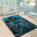 Custom Power Football Area Rug Aboriginal Dot Art Pattern