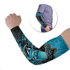 Custom Power Football Arm Sleeves Aboriginal Dot Art Pattern