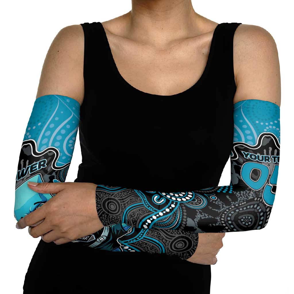 Custom Power Football Arm Sleeves Aboriginal Dot Art Pattern