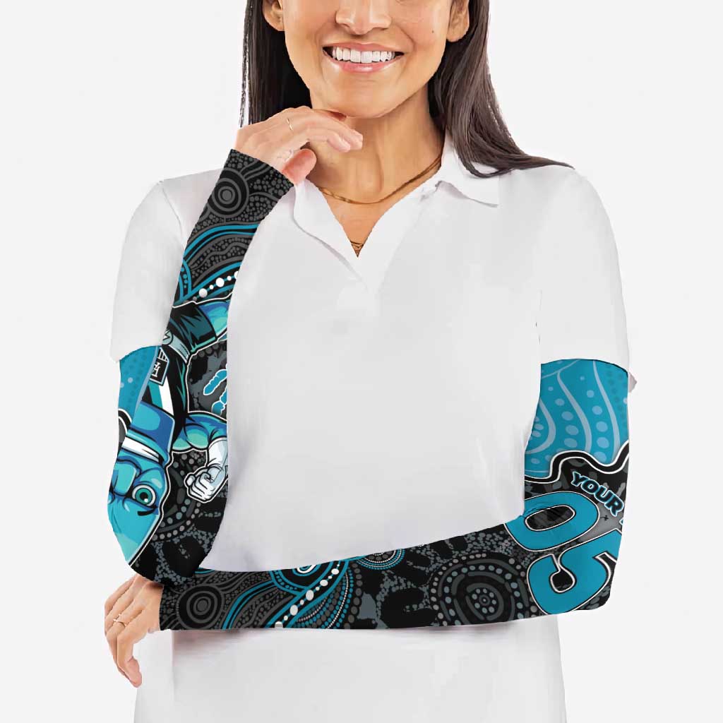 Custom Power Football Arm Sleeves Aboriginal Dot Art Pattern
