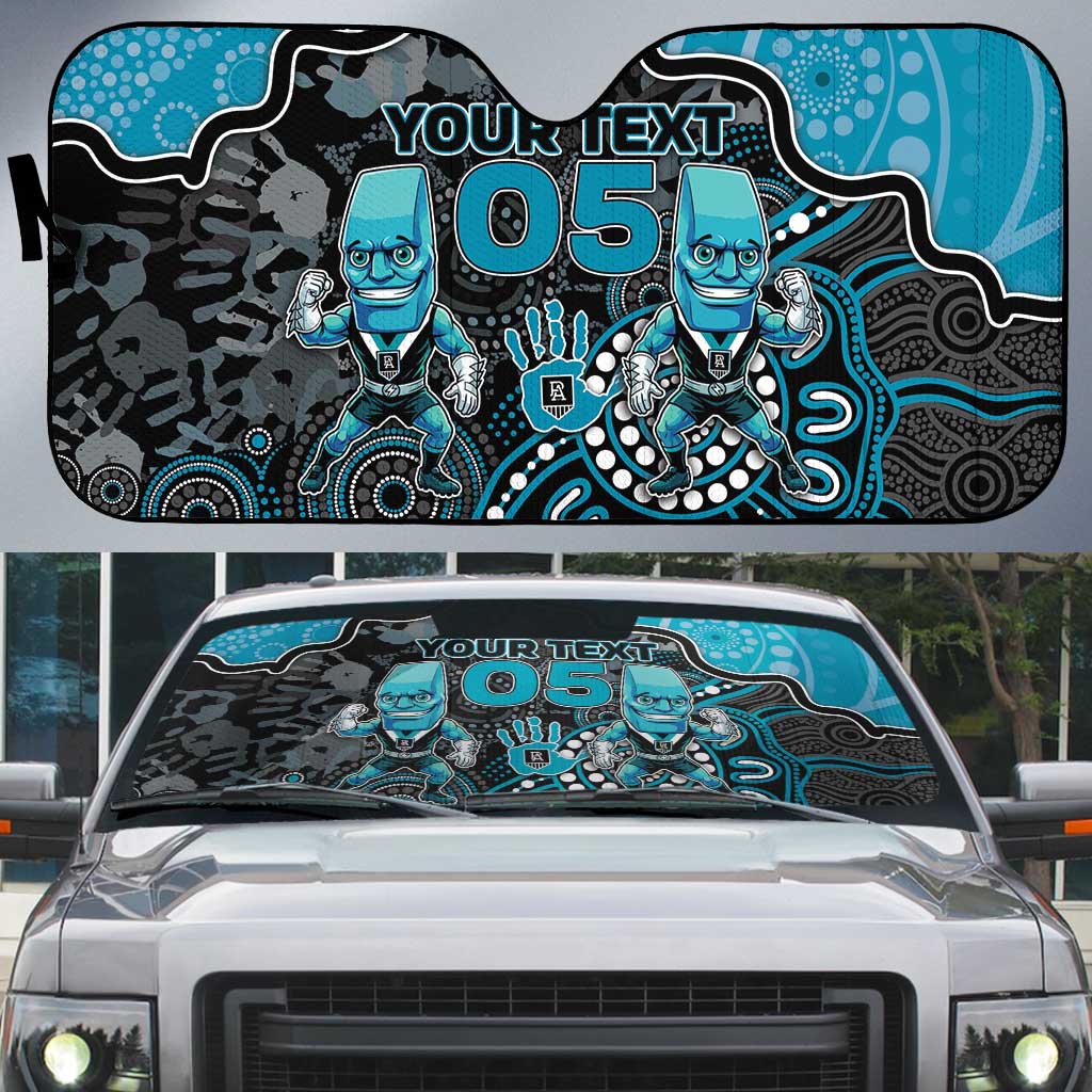 Custom Power Football Auto Sun Shade Aboriginal Dot Art Pattern