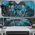 Custom Power Football Auto Sun Shade Aboriginal Dot Art Pattern