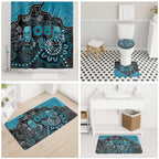 Custom Power Football Bathroom Set Aboriginal Dot Art Pattern