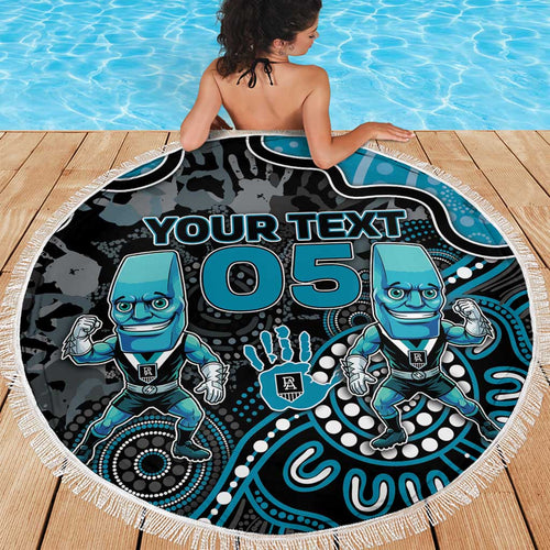 Custom Power Football Beach Blanket Aboriginal Dot Art Pattern