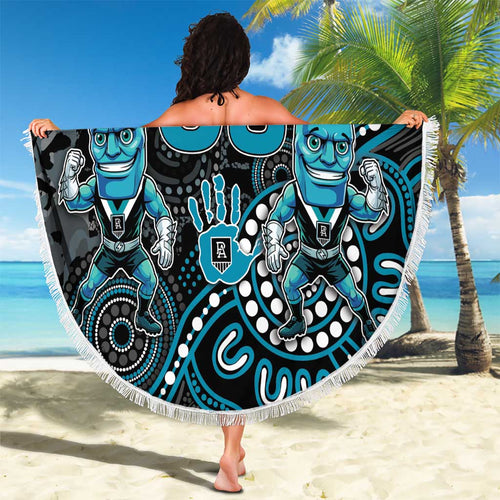 Custom Power Football Beach Blanket Aboriginal Dot Art Pattern