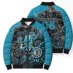 Custom Power Football Bomber Puffer Jacket Aboriginal Dot Art Pattern