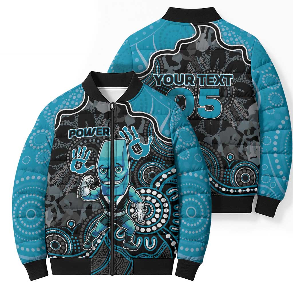 Custom Power Football Bomber Puffer Jacket Aboriginal Dot Art Pattern