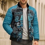 Custom Power Football Bomber Puffer Jacket Aboriginal Dot Art Pattern