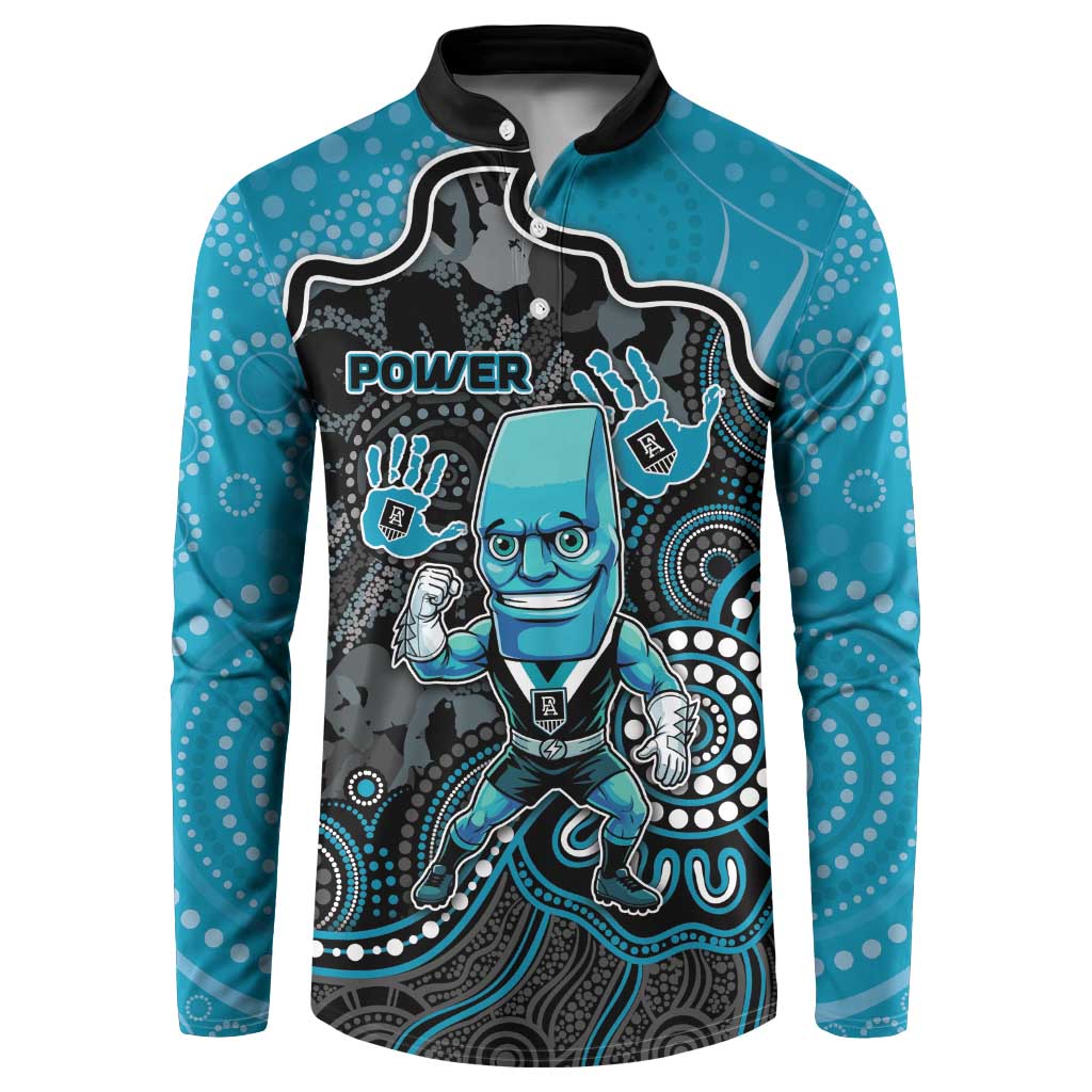 Custom Power Football Button Sweatshirt Aboriginal Dot Art Pattern