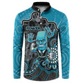 Custom Power Football Button Sweatshirt Aboriginal Dot Art Pattern