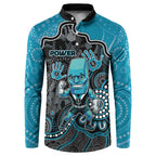 Custom Power Football Button Sweatshirt Aboriginal Dot Art Pattern