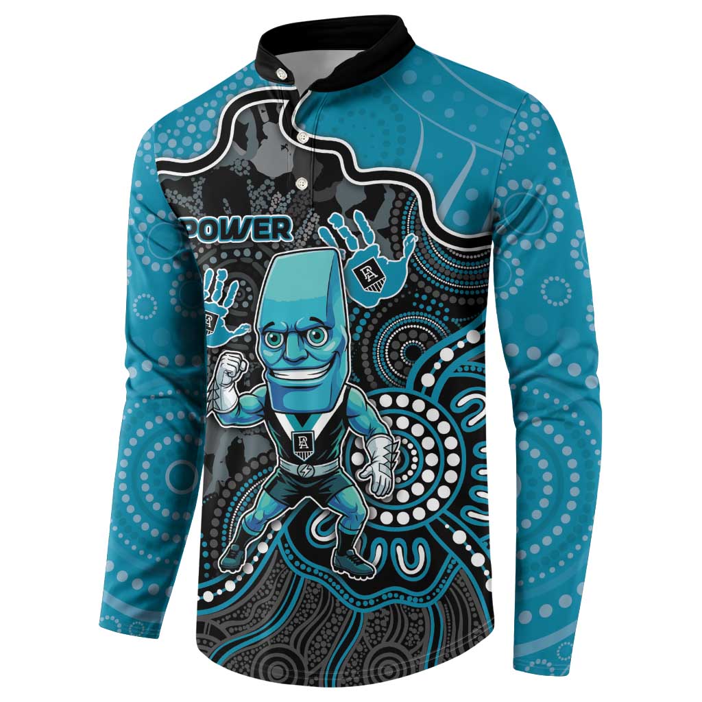 Custom Power Football Button Sweatshirt Aboriginal Dot Art Pattern