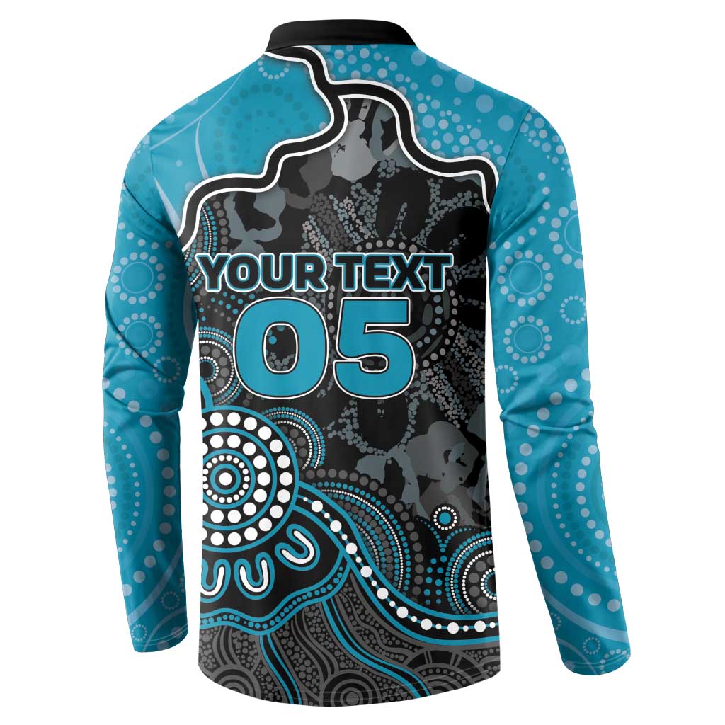 Custom Power Football Button Sweatshirt Aboriginal Dot Art Pattern
