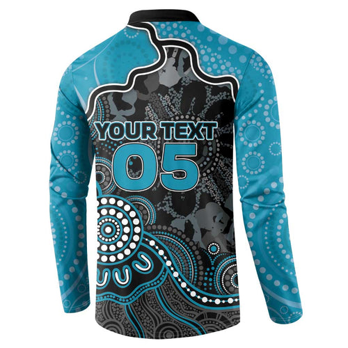 Custom Power Football Button Sweatshirt Aboriginal Dot Art Pattern