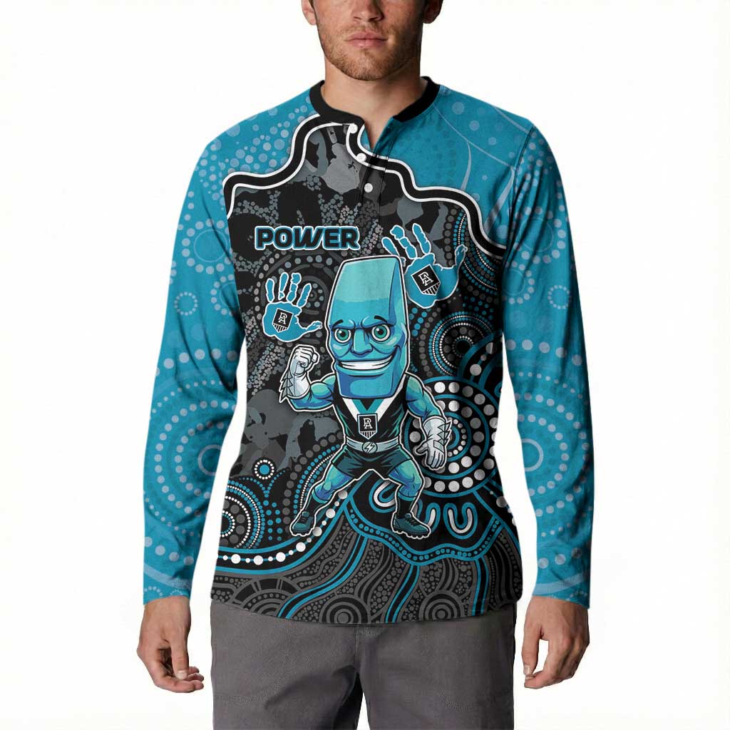 Custom Power Football Button Sweatshirt Aboriginal Dot Art Pattern