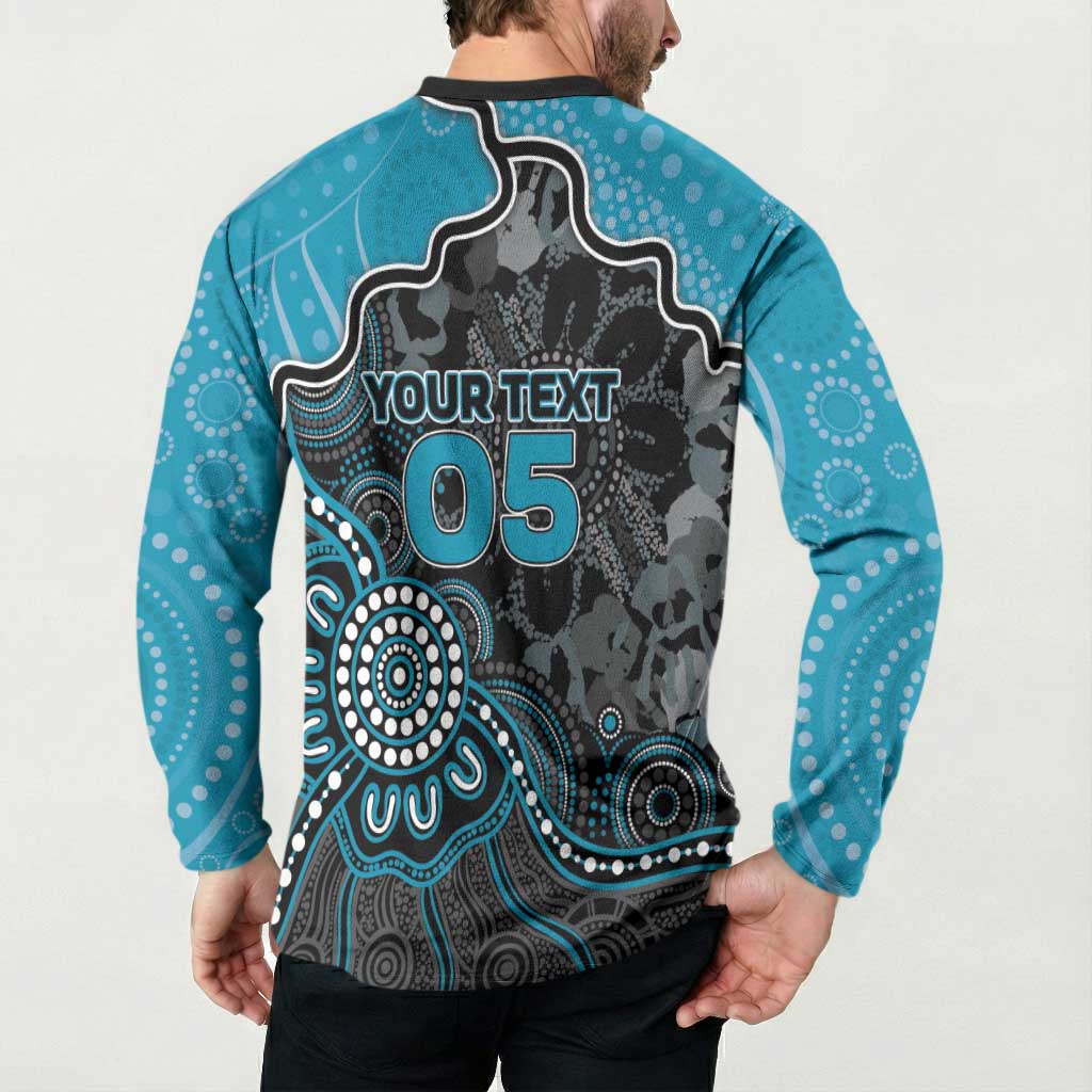 Custom Power Football Button Sweatshirt Aboriginal Dot Art Pattern